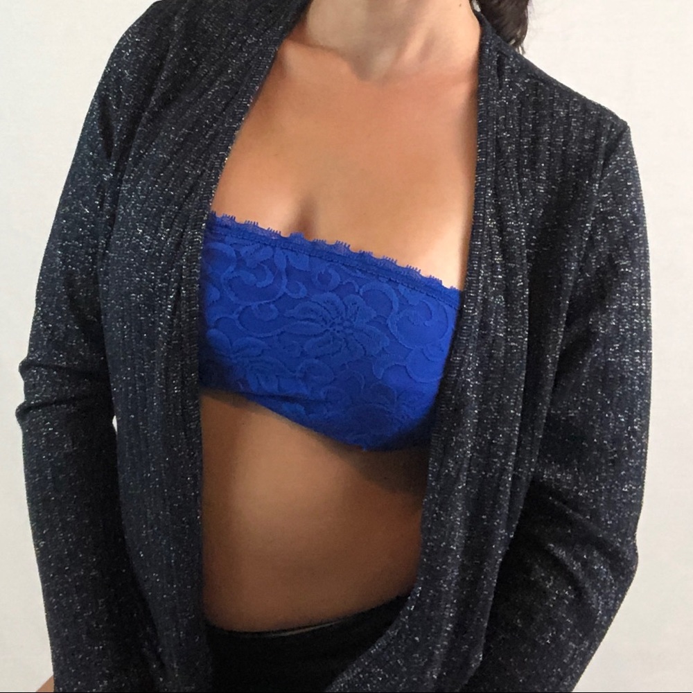 Yelete | Long Sleeve Cardigan Navy Blue Shimmer - Picture 2 of 3